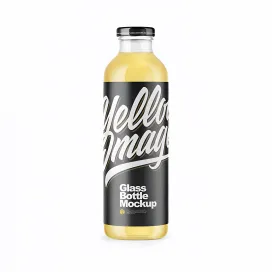 Clear Glass Bottle With Grape Juice